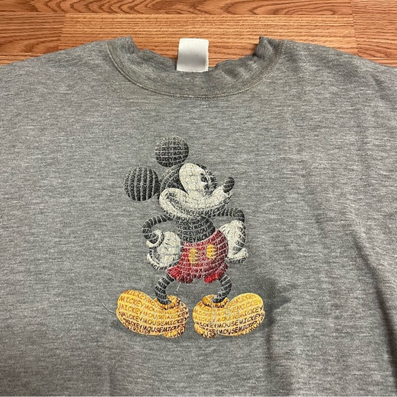 Vintage Disney Mickey Mouse Men’s Sweatshirt Pullover Size XXL Gray Y2K Print - Picture 2 of 5